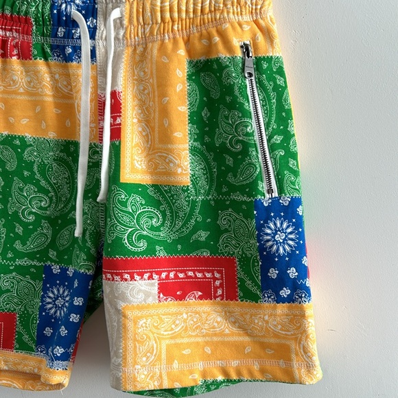 🛍️ Maison Article, Men’s Size Medium Paisley Patchwork Drawstring Shorts - Picture 3 of 8